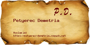 Petyerec Demetria névjegykártya